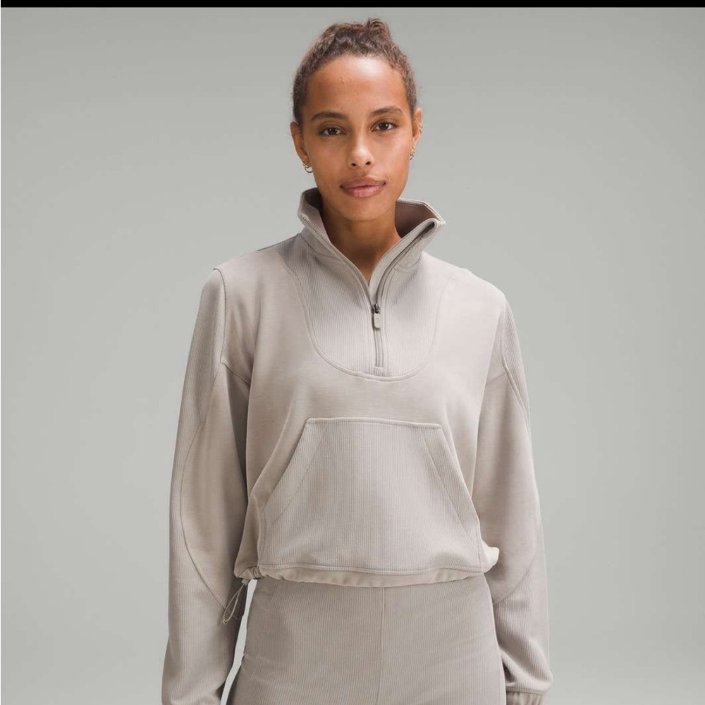 Lululemon brushed softstreme ribbed half zip size 10